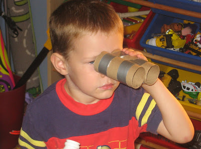 BigE side view of paper towel binoculars
