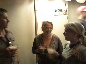 Molly chatting with Pizza Port owner Gina Marsaglia and Adam Avery, President & Brew Master of Avery Brewing in Boulder, CO