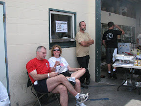 Security guarding the food area