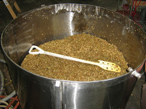 330 lbs of fresh Centennial hops in Port's new hop back