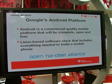 Google Android informashion sheet