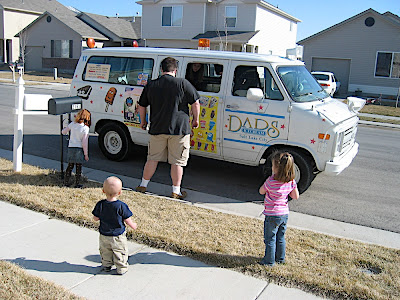Daddy buying the ice cream.