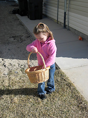 Lindsay counting her eggs.