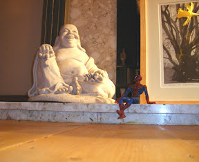 Laughing Buddha and Spiderman