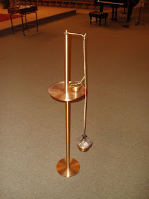 Incense stand: thurible or censer (hanging) and boat (shelf)