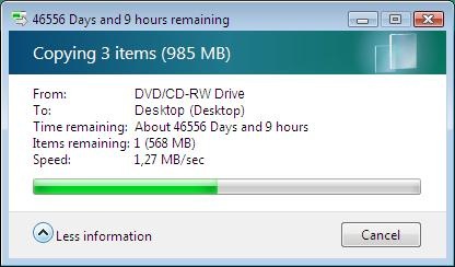 Windows Vista Copy Time
