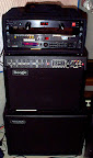 The Mark IV (main rig)... Top to bottom: RackRider power conditioner, Rolls/RFX RP-93 Patchwork MIDI switcher, TC Electronic G-Major FX, Mesa/Boogie Mark IV widebody, Mesa/Boogie widebody cab