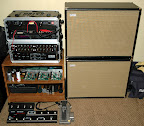 The Randall MTS rig (main rig)... The aforementioned racks + Avatar 2x12 open-back cab w/ G12T-75’s, Avatar closed-back cab w/ Vintage 30’s, Randall RF4 MIDI footcontroller, Rocktron MIDIMate footcontroller, Ibanez WD-7 Weeping Demon wah