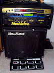 The “Small Rack” (backup rig)... Top to bottom: Marshall JMP-1 preamp, Lexicon MPX500 FX, Tubeworks Mosvalve 962 power amp, Mesa/Boogie Thiele cab, Digitech Control Seven MIDI footcontoller