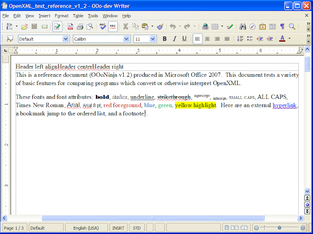 Microsoft Office Word 2007 reference document rendered in OpenOffice.org 3.0