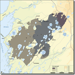 Kort af brunasvæðinu - Þröstur Þ, Borgþór M. og Guðmundur G.