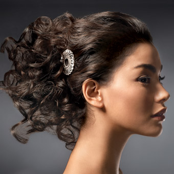 Curly Bunch Bridal Hairstyle