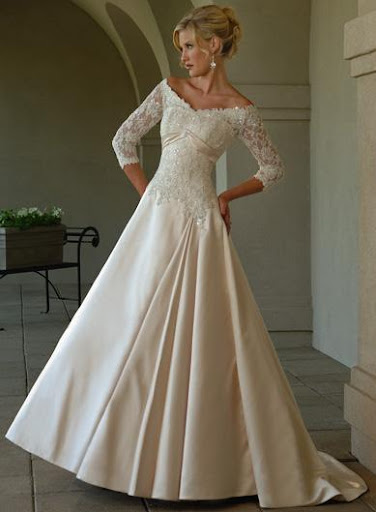 sexy bridal gown V987 wedding dress sheer sleeves