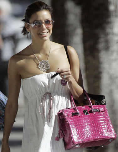 Eva Longoria Sporting Croc Birkin8