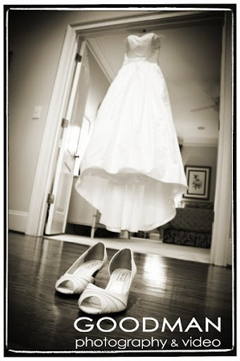 Wedding Shoes + Bridal Dress Gown Photo