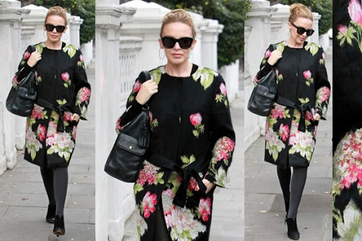 Kylie Minogue Celebrity Fashion For Winter Wearing Dolce & Gabbana