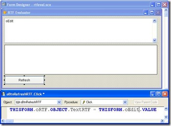 RTF Evaluator in design mode