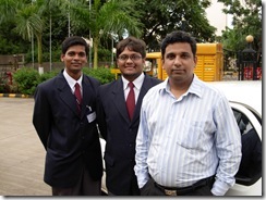 Karthik Sharma with Clinton and Ashish (scmhrd)