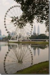 The Eye of Malaysia, with the Petronas Towers in the distance
