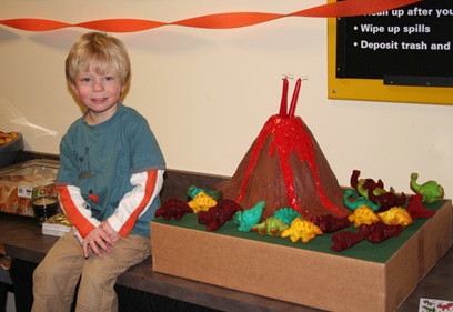 paper mache volcano canvas