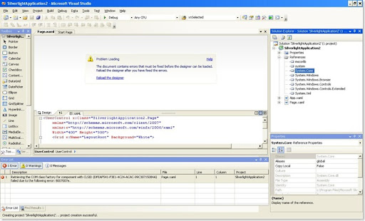 silverlight project error 1