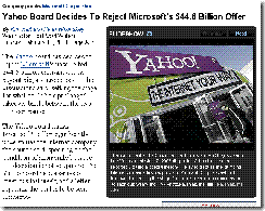 Yahoo Board Rejects Microsoft Offer - Washington Post